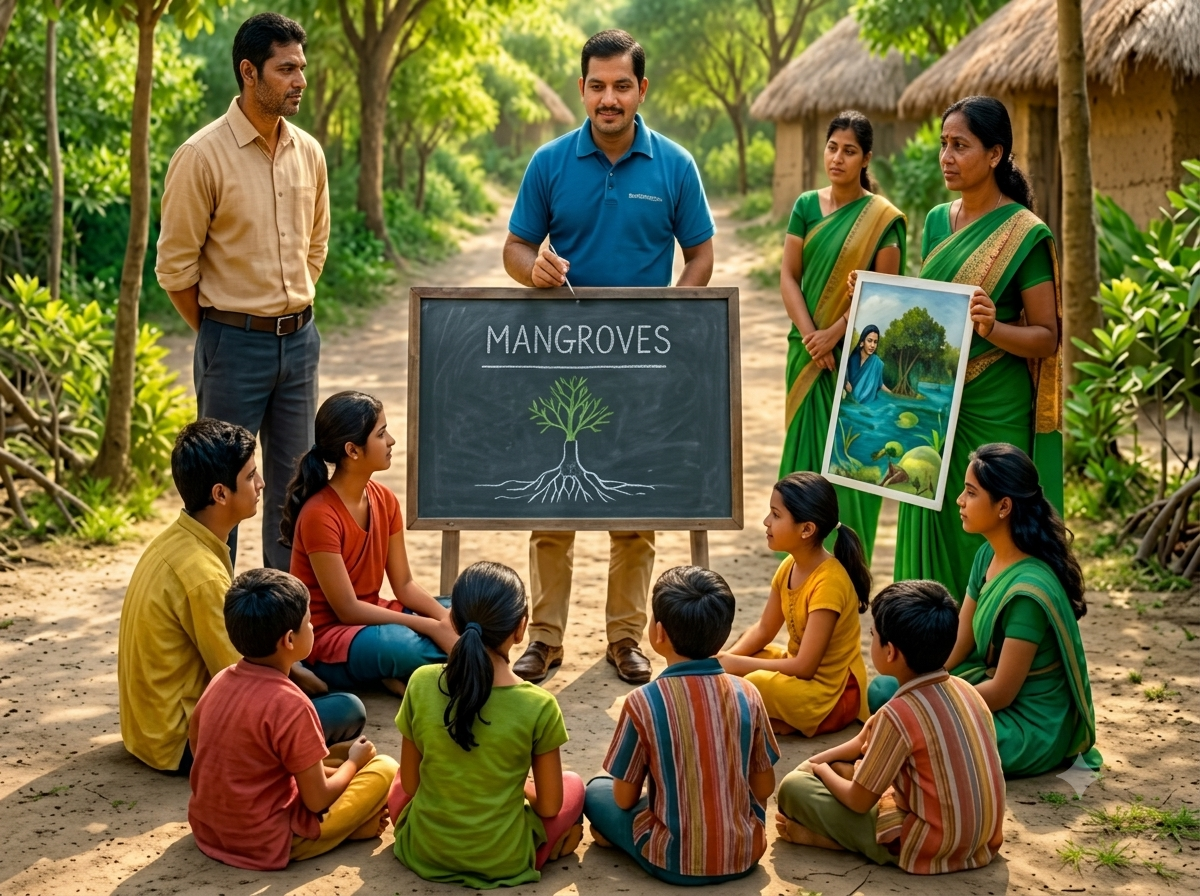 Community learning session about nature and coastal stewardship